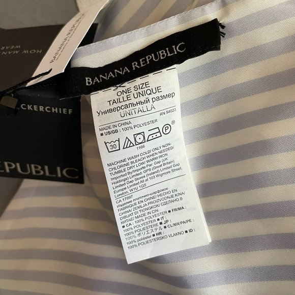 NWT Banana Republic blue and white striped skinny scarf - Picture 6 of 6